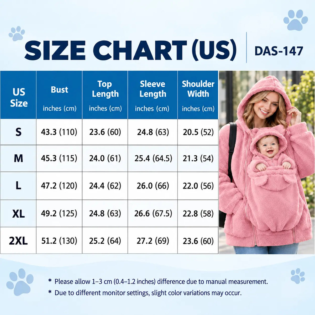 Women's Fleece Hooded Maternity Jacket with Double Zippers and Front Pouch [YQT:LV-260921-002:a99eba7462403483]