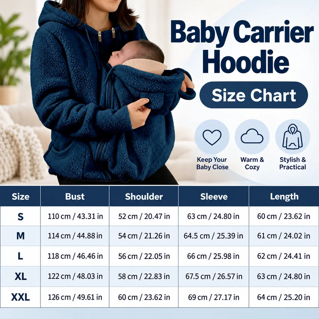 Women's Fleece Hooded Maternity Jacket with Double Zippers and Front Pouch [YQT:LV-260921-002:95a675144d7523b3]