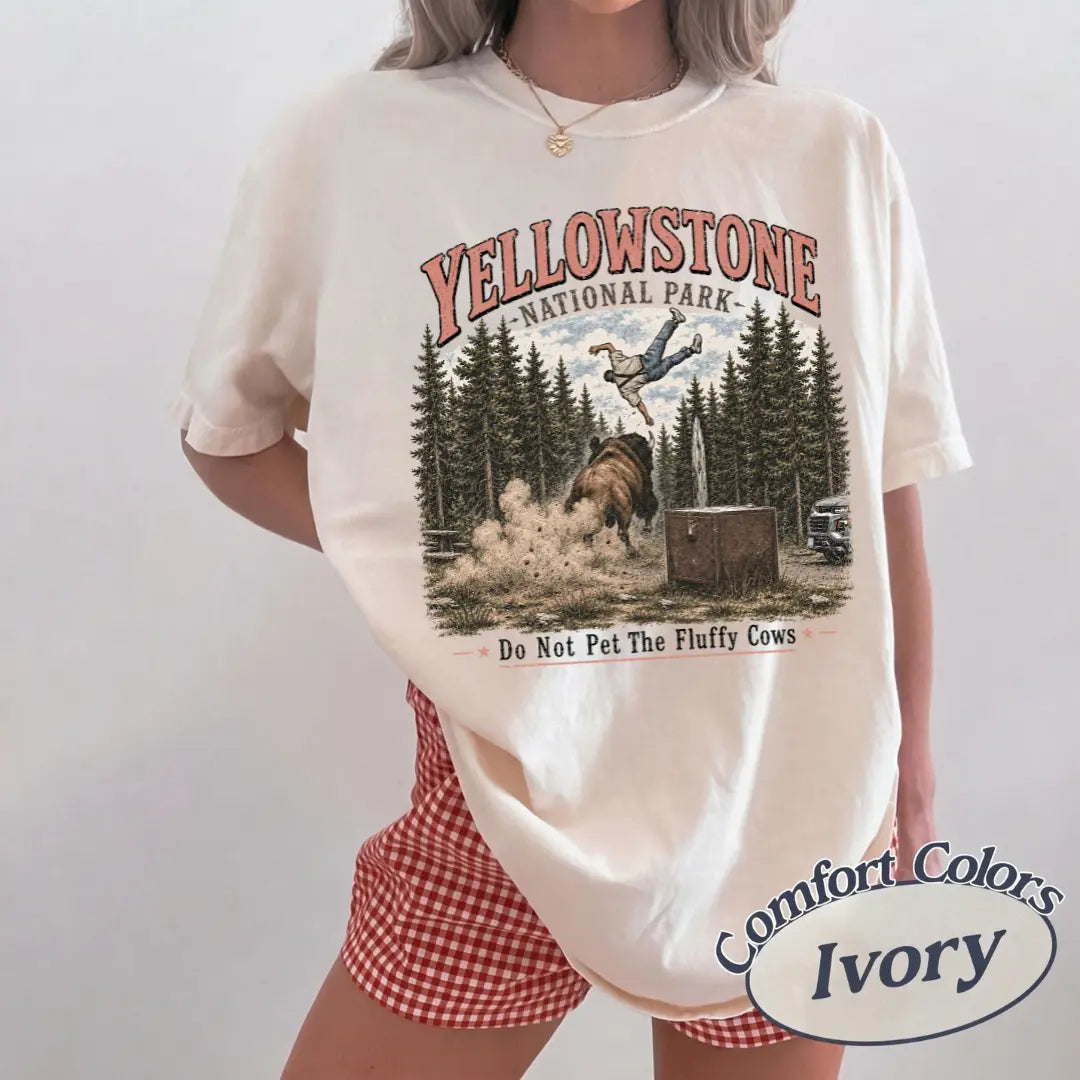 Do Not Pet The Fluffy Cows T-shirt, Yellowstone National Park Shirt, Family Trip Outfit, Matching Camp Tees, Vacation Gifts